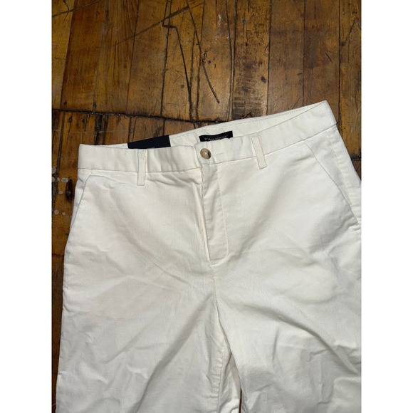 Banana Republic Crop Pants Womens Petite 10 White Flat Front High Rise Wide Leg - Picture 2 of 7